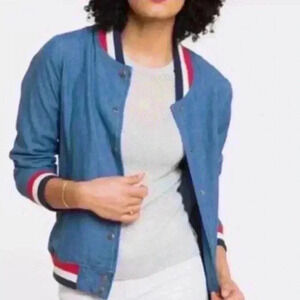 Marine Layer Women's Lux Bomber Jacket Rib Cuffs S